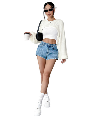 Chic Cutout Knit Shrug & Tube Top Set – Bold, Minimal & Cozy
