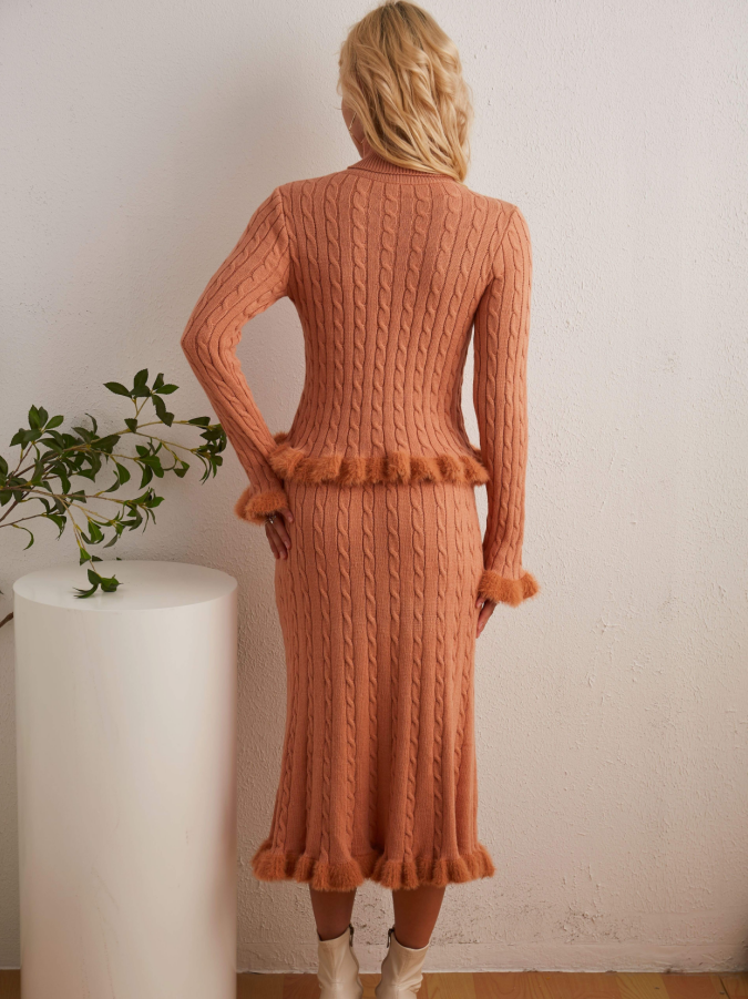 Cinnamon Chic Cutout Knit Set