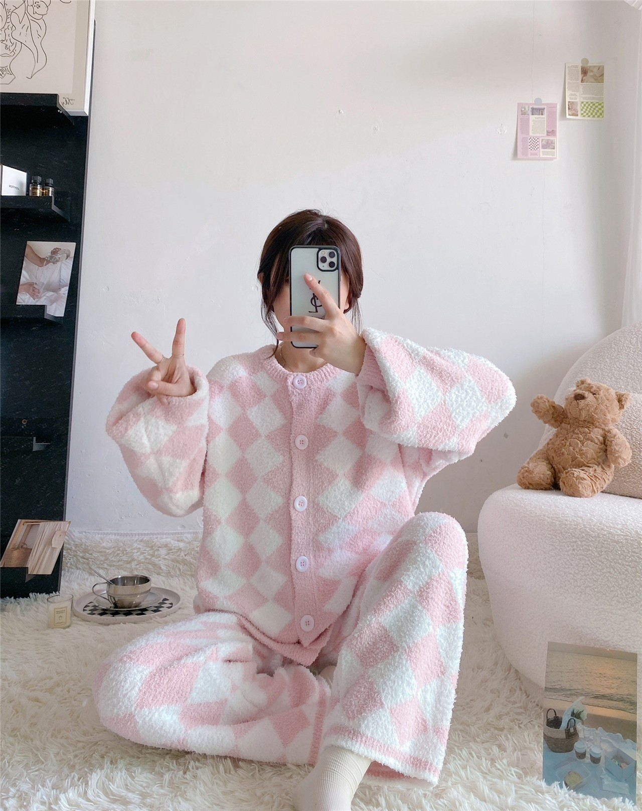 Cozy Chic Argyle Lounge Set – Pink Bliss Edition