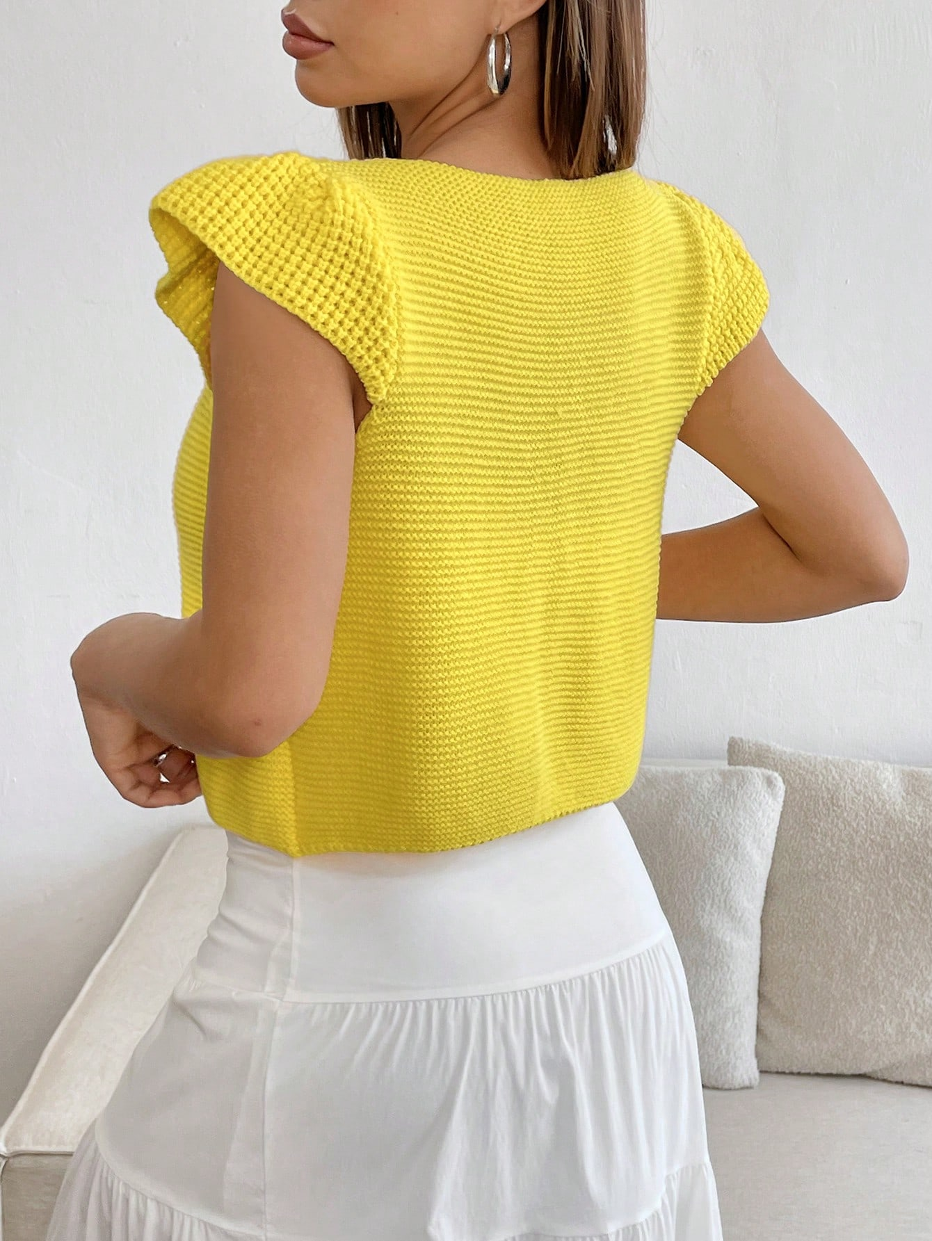 Sunny Button-Up Knit Shrug