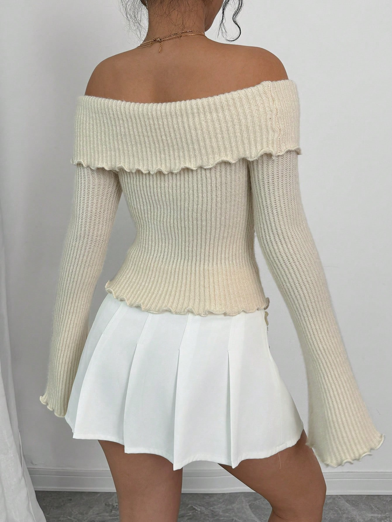 Off-Shoulder Bloom Knit Top