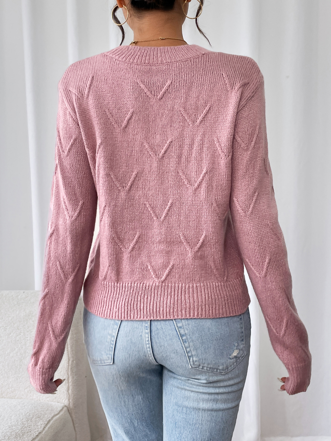 Blush Bloom Knit Sweater – Soft, Sweet & Stylish