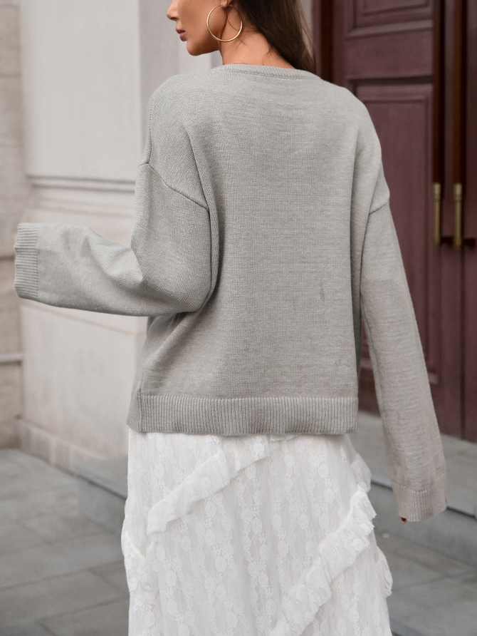 Chic Cherry Knit Sweater – Cozy Meets Cool