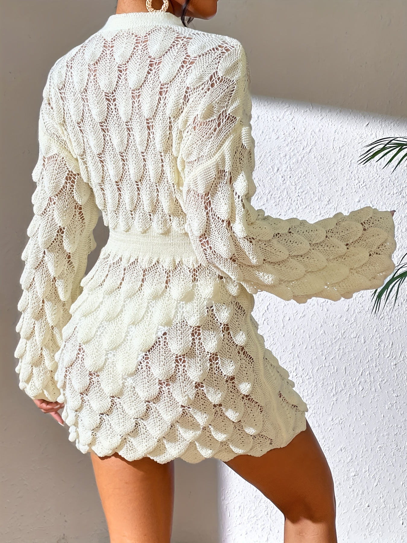 Sun-Kissed Scallop Knit Cover-Up Dress