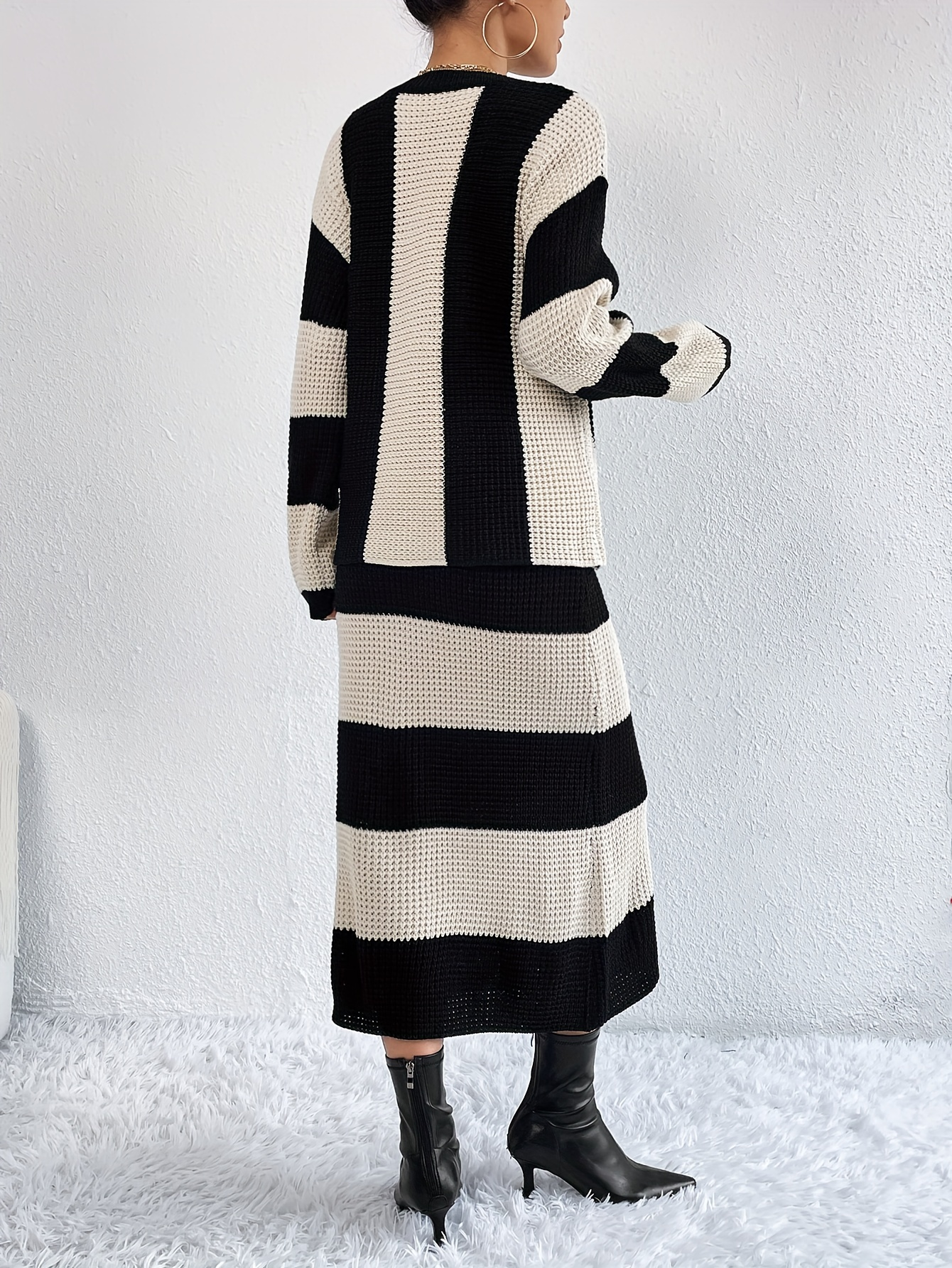 Bold Stripes Two-Piece Knit Set