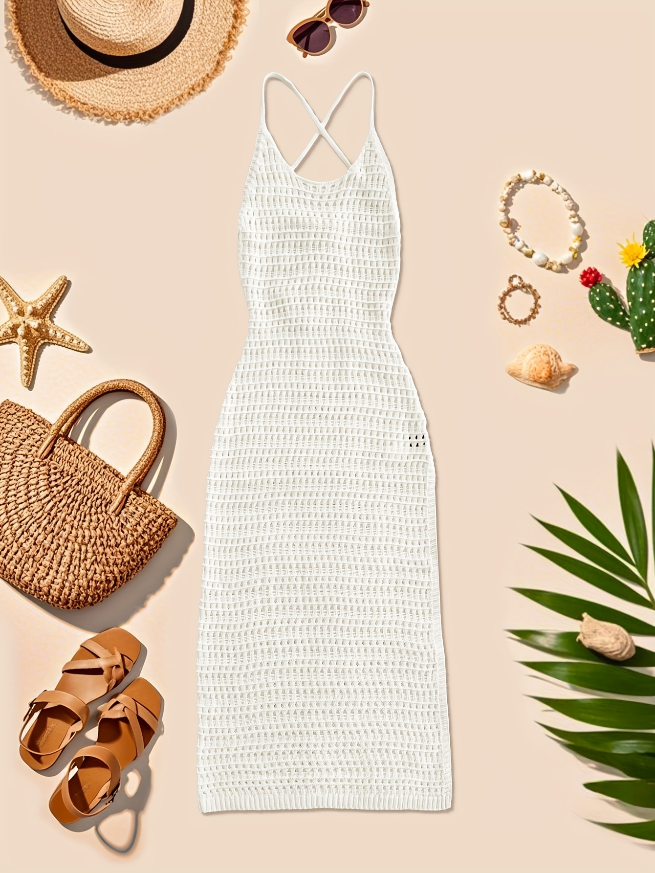 Seashell Dreams Crochet Cover-Up Dress