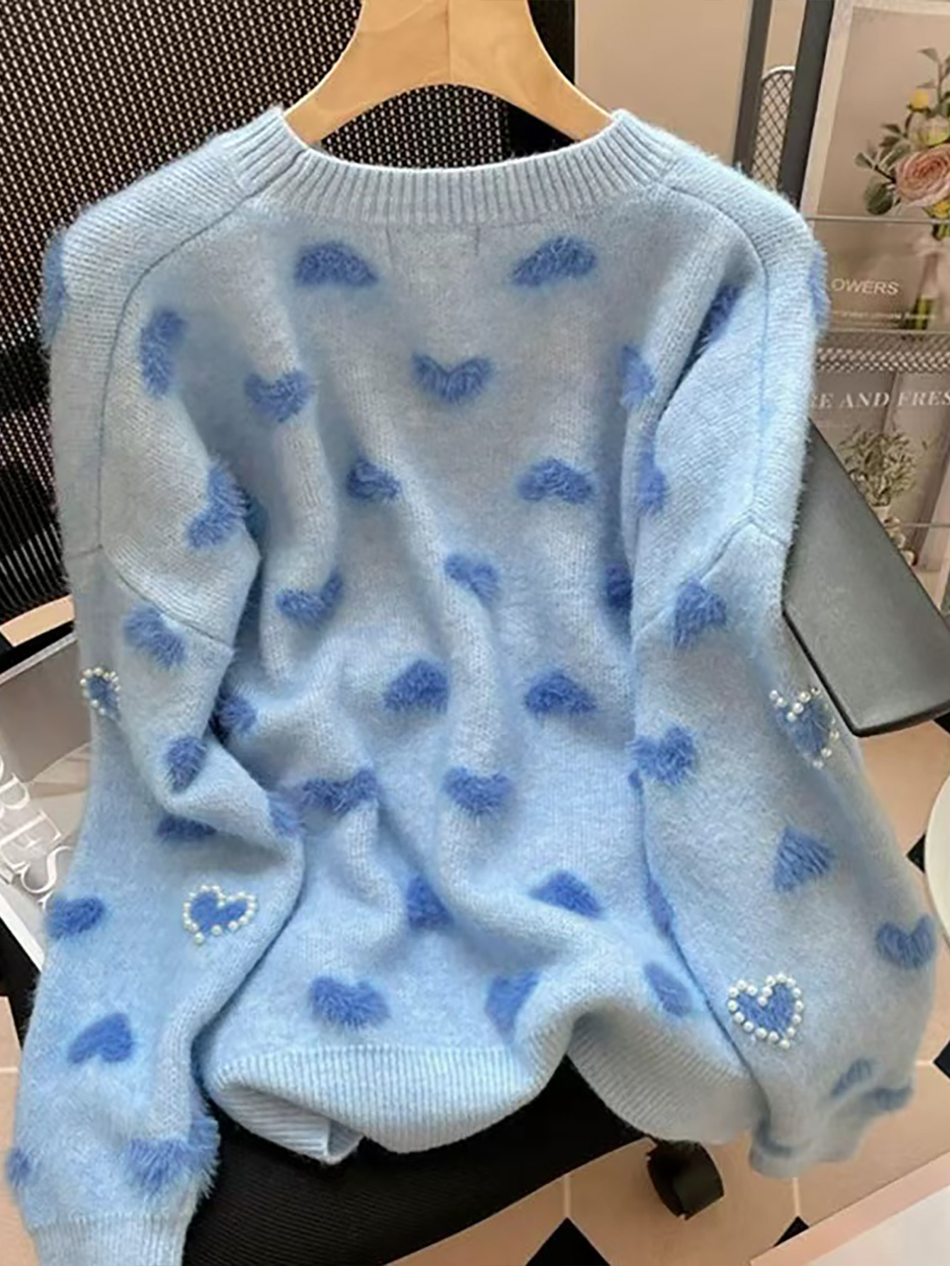 Blue Crush Heart Knit
