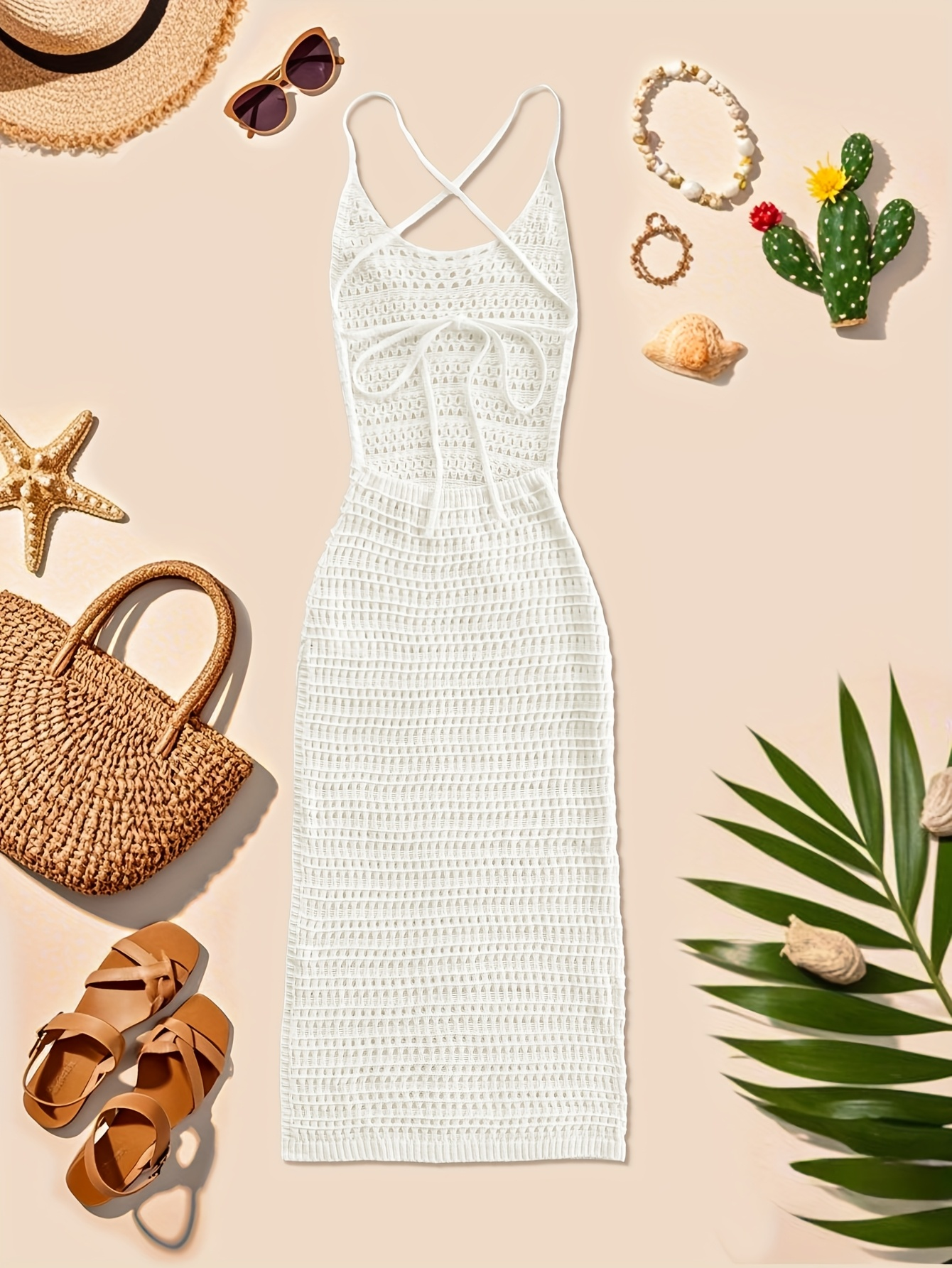 Seashell Dreams Crochet Cover-Up Dress
