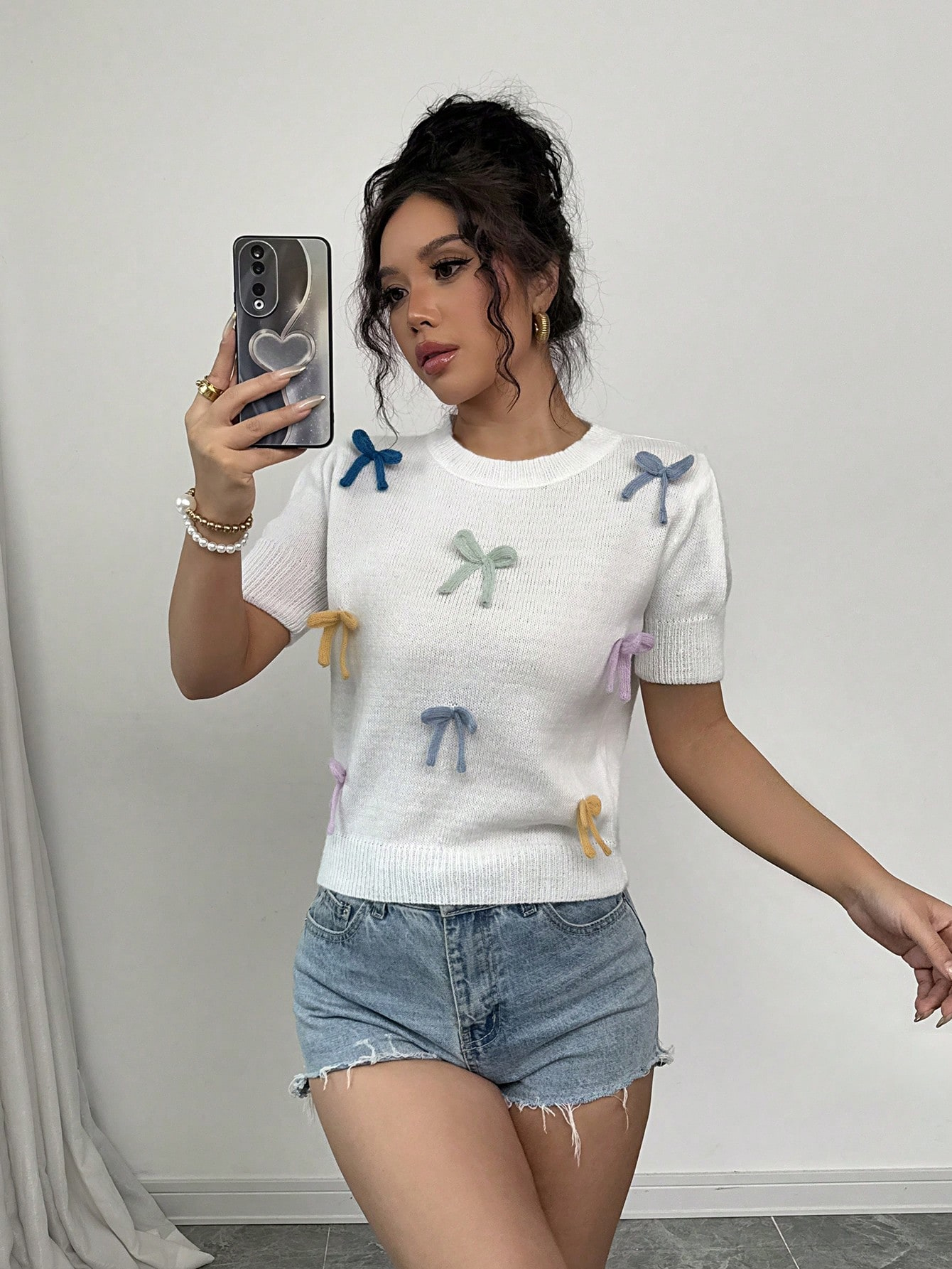 Pastel Bow-Tied Knit Tee