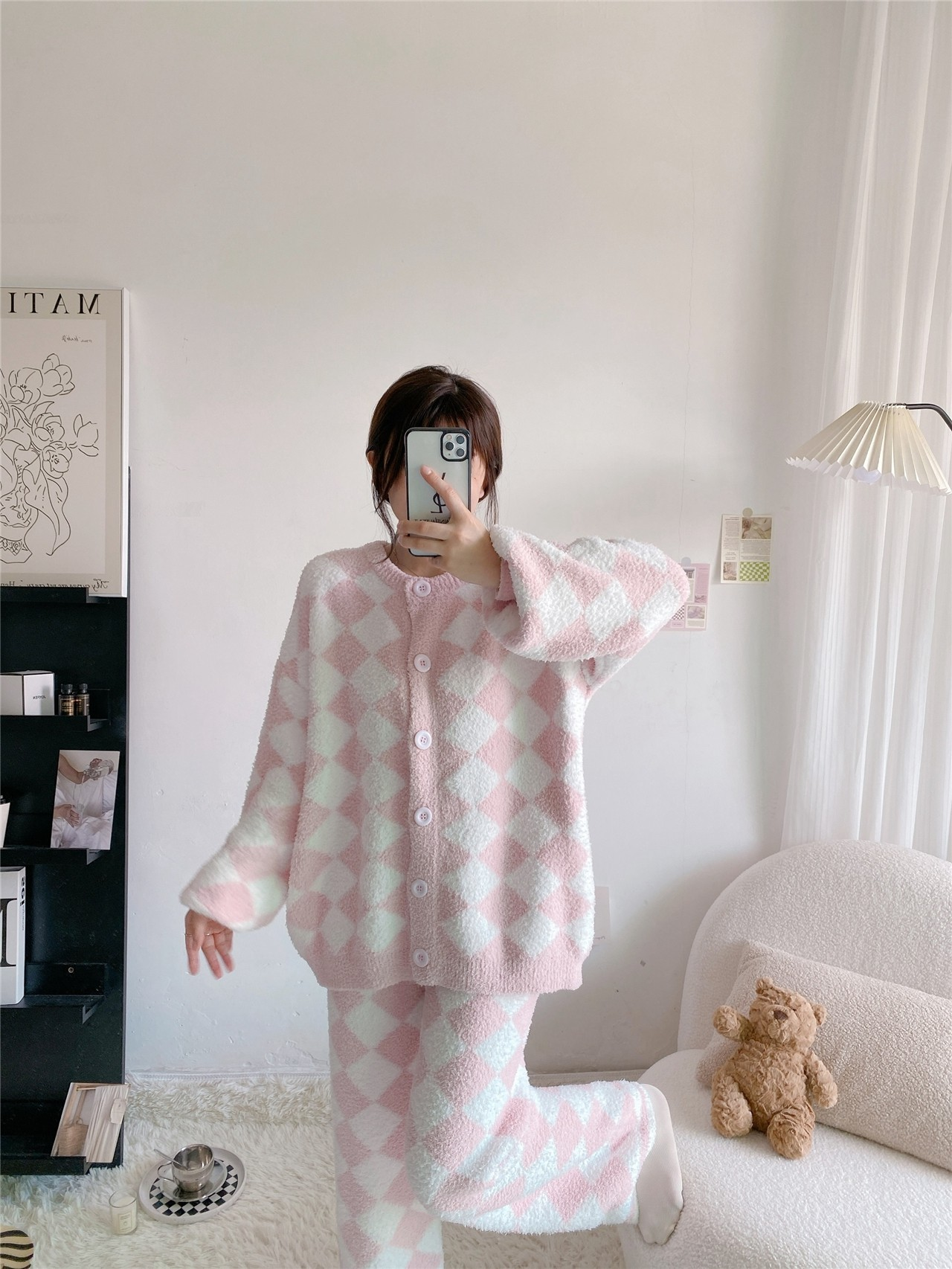 Cozy Chic Argyle Lounge Set – Pink Bliss Edition