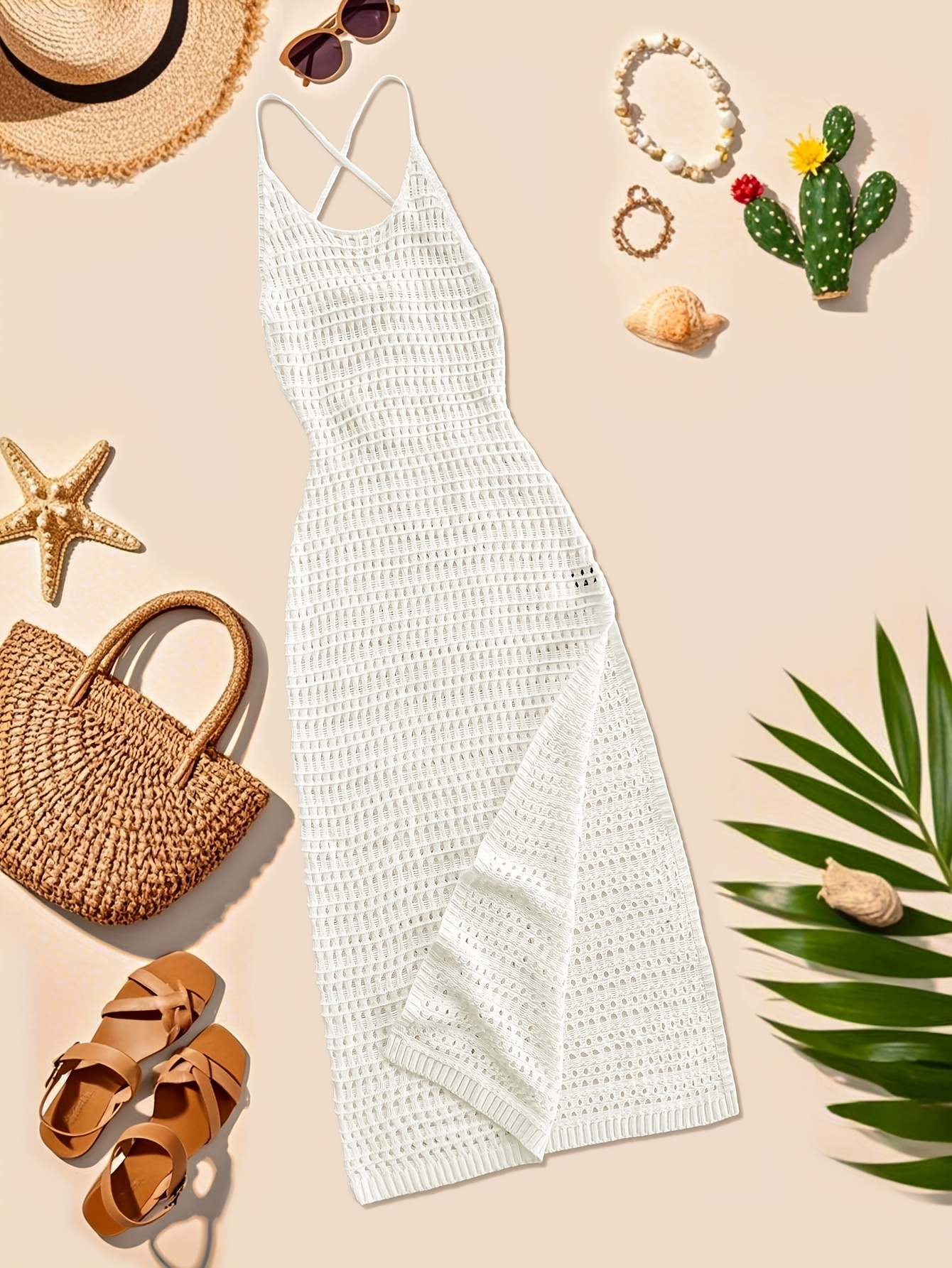 Seashell Dreams Crochet Cover-Up Dress