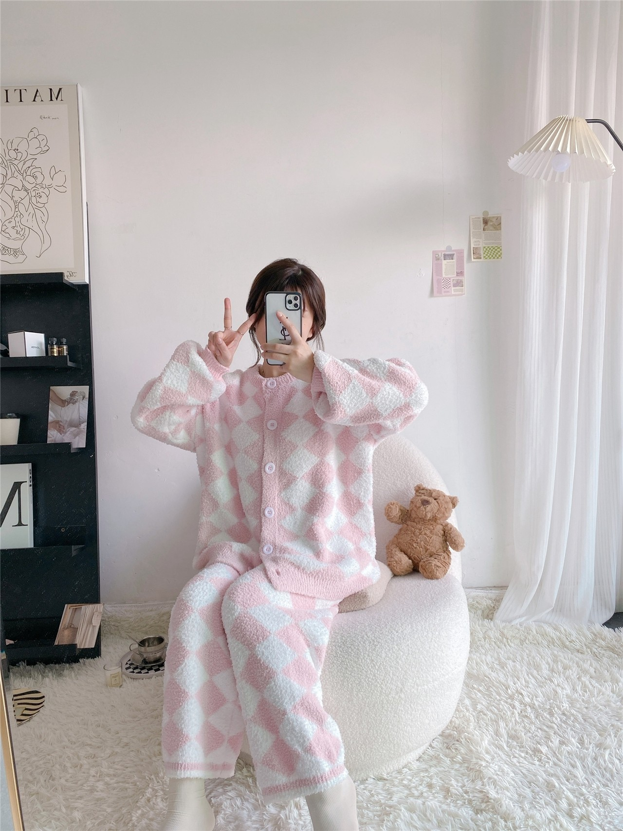 Cozy Chic Argyle Lounge Set – Pink Bliss Edition