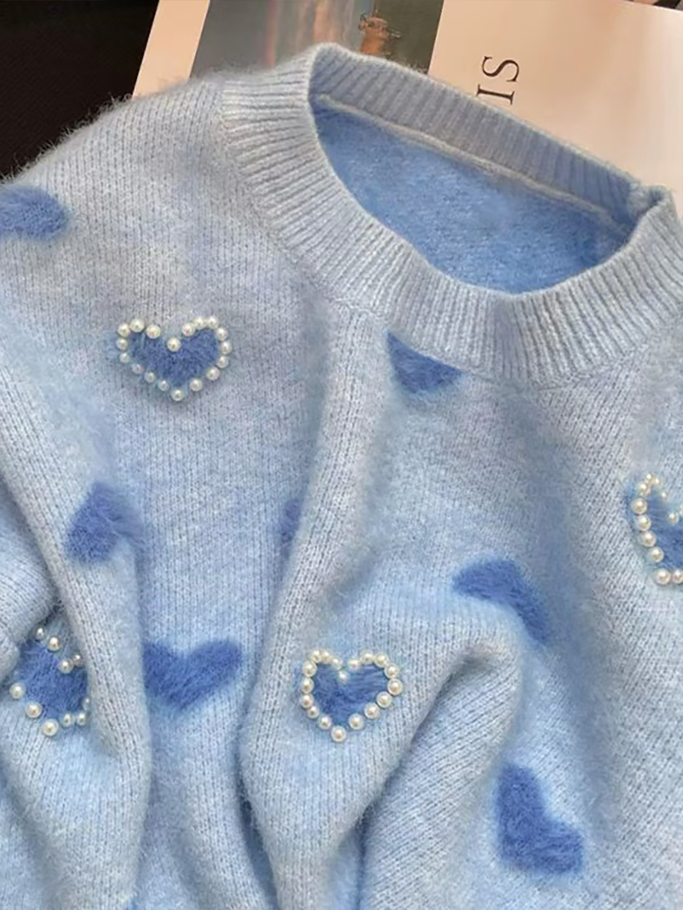 Blue Crush Heart Knit