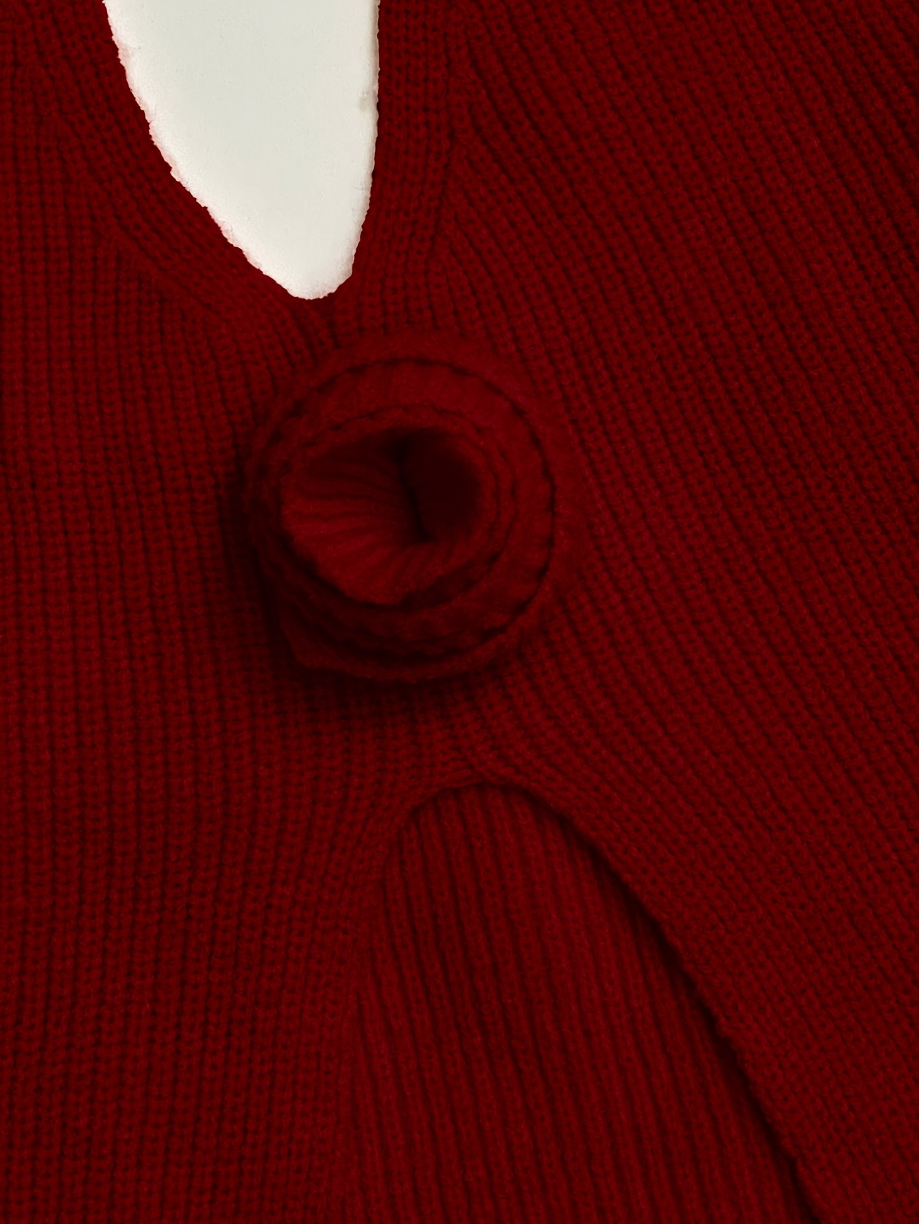 Red Rosette Halter Knit Top