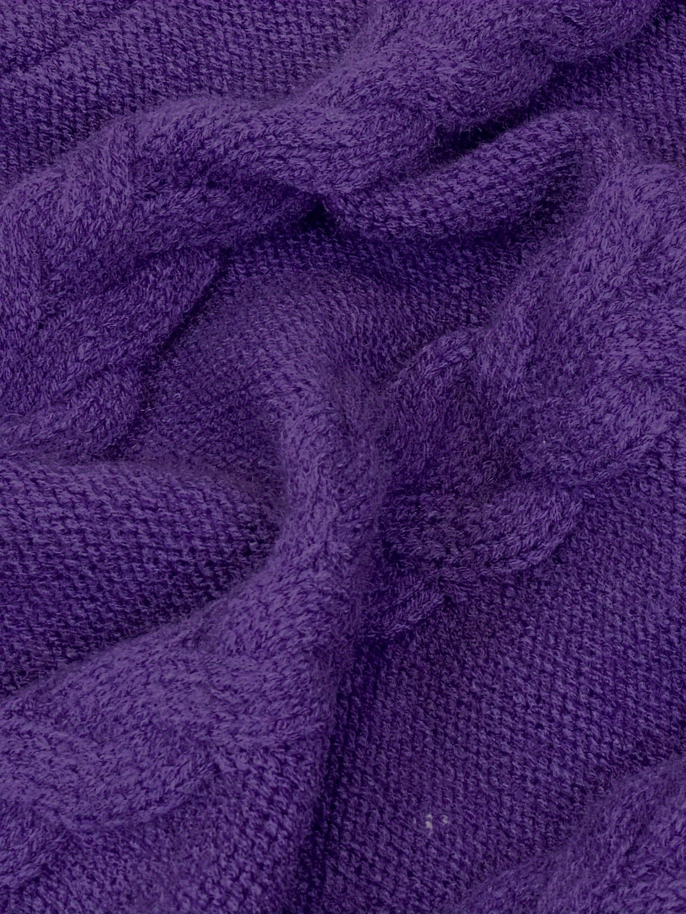 Plum Cozy Cable-Knit Turtleneck Sweater Dress