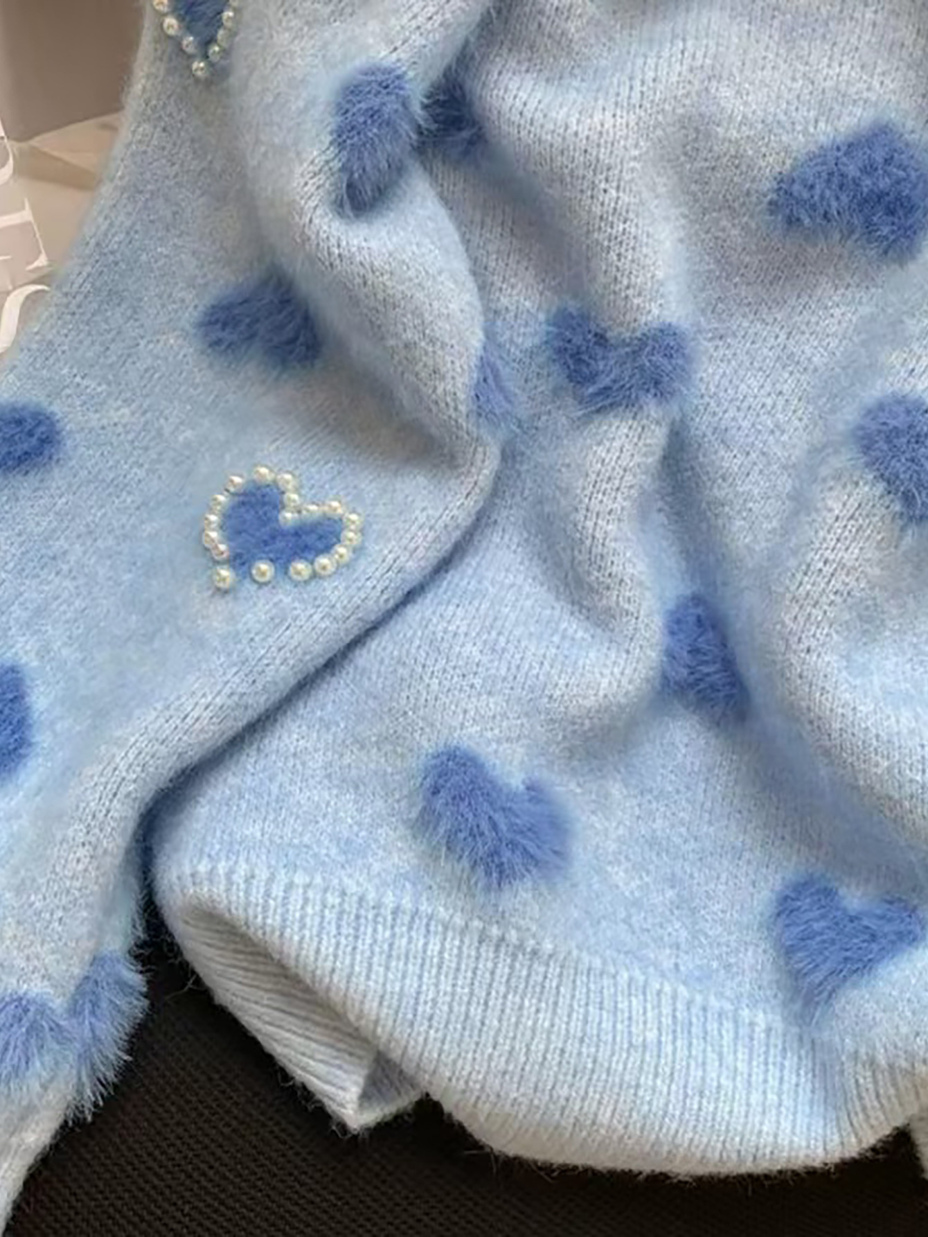 Blue Crush Heart Knit