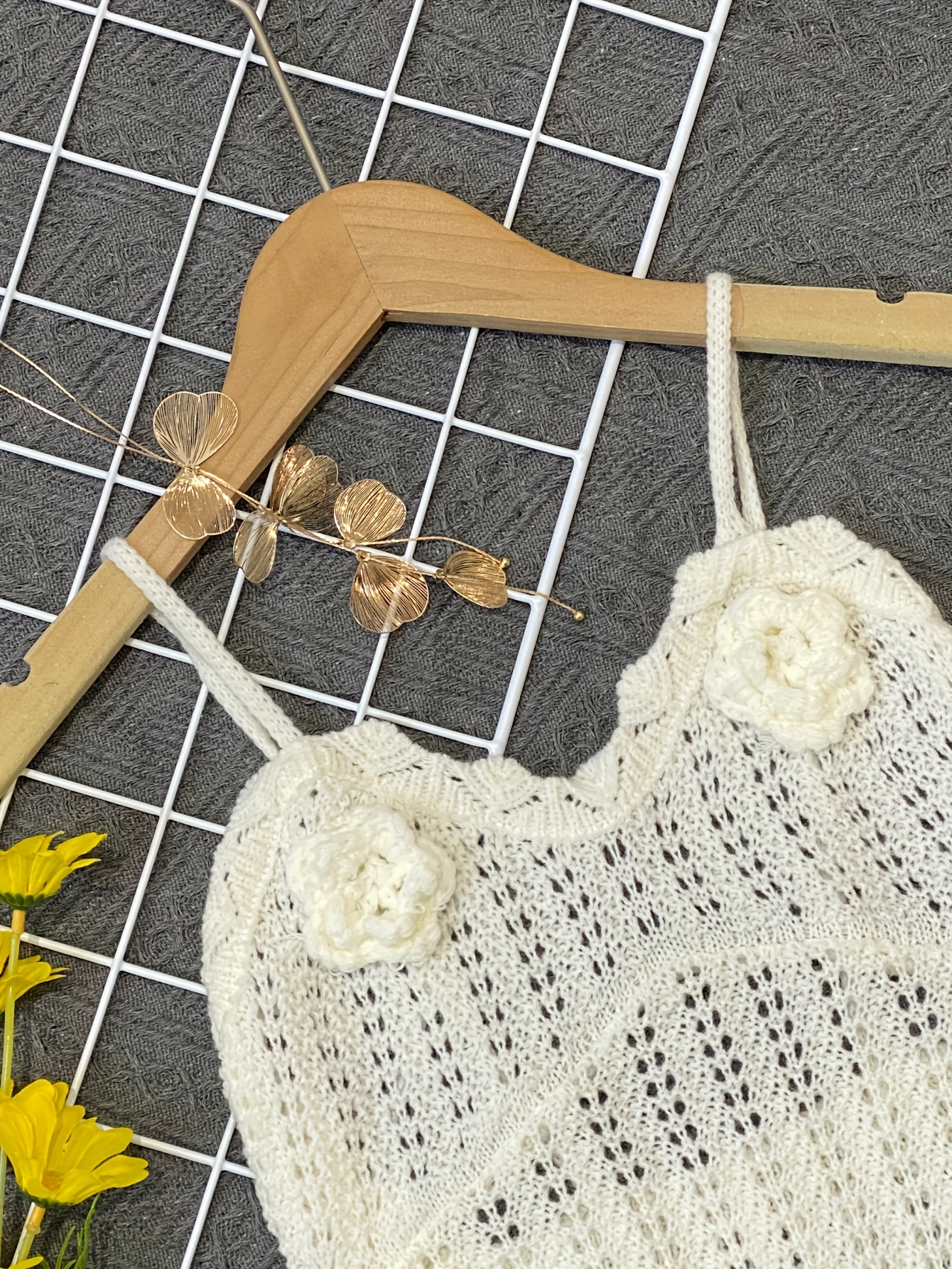 Daisy Kiss Crochet Mini Dress – Ivory Dream