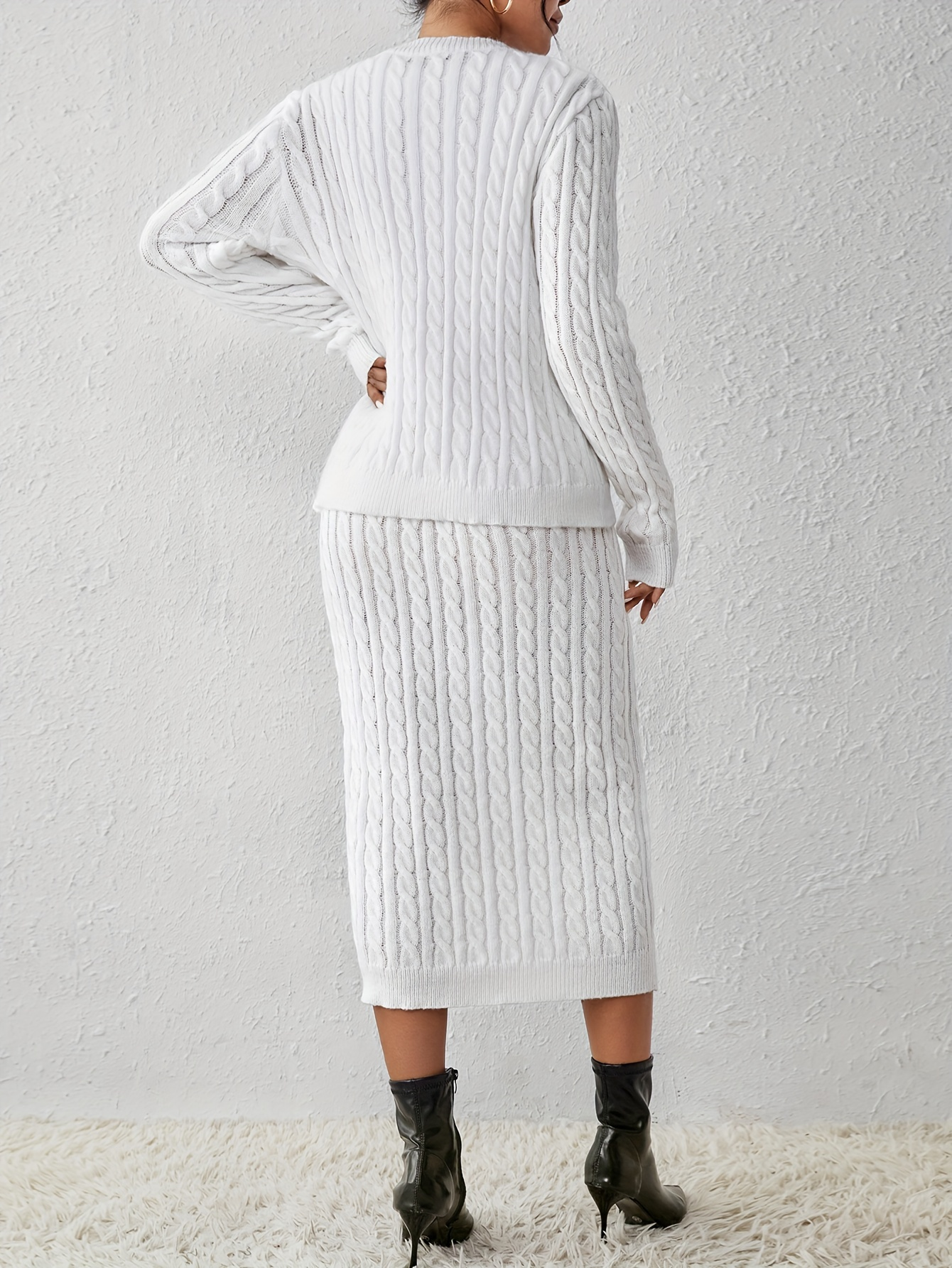 Snow Cable Knit Bodycon Dress