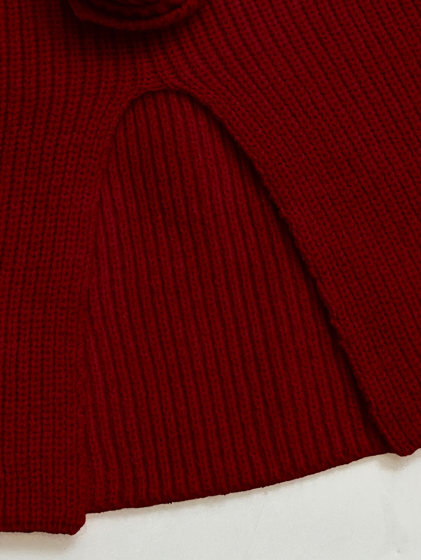 Red Rosette Halter Knit Top