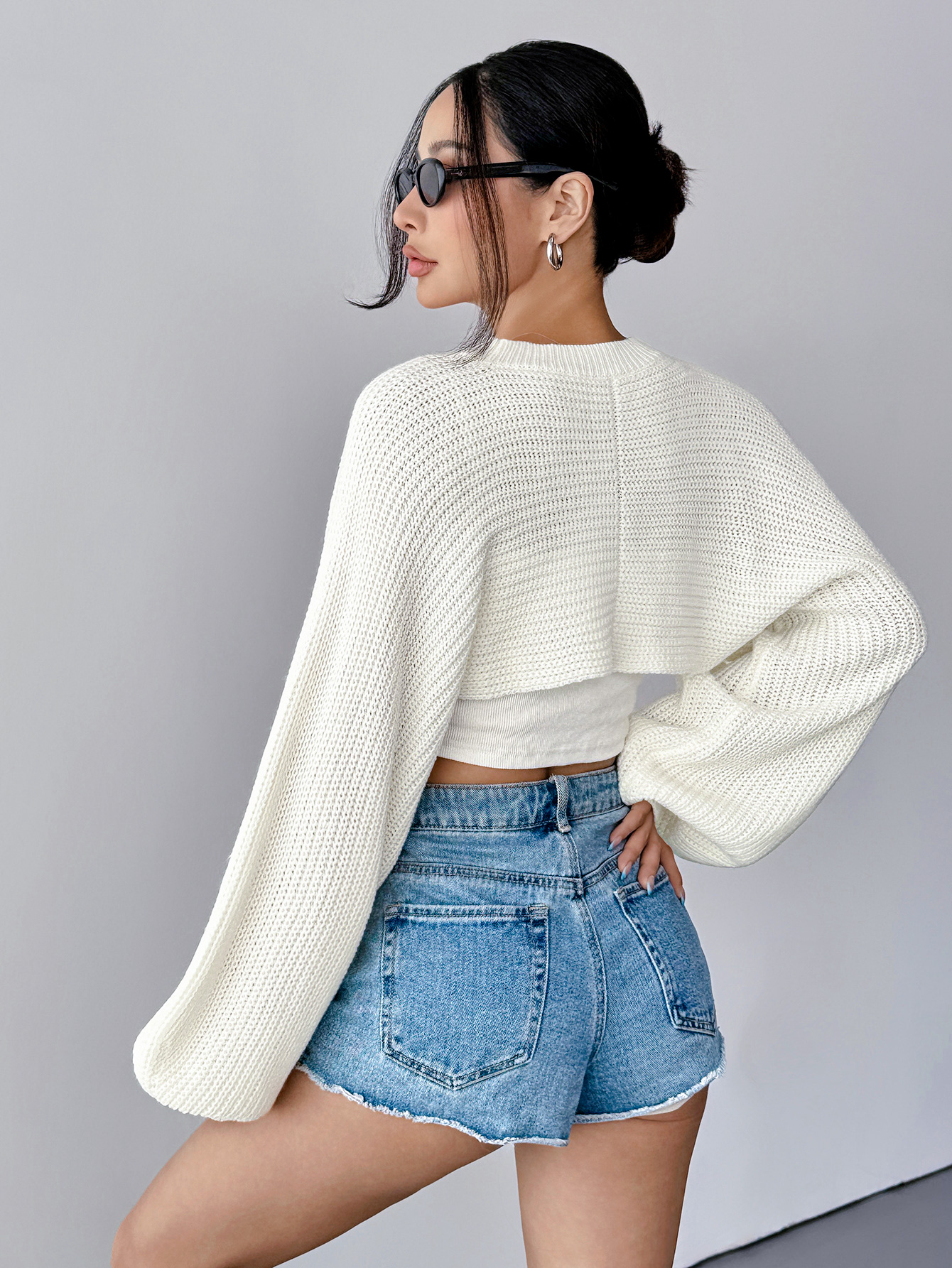 Chic Cutout Knit Shrug & Tube Top Set – Bold, Minimal & Cozy