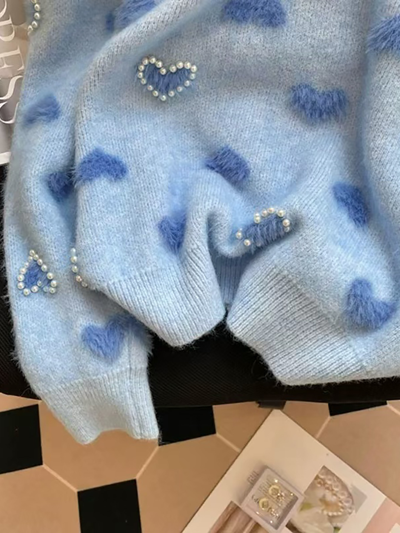 Blue Crush Heart Knit