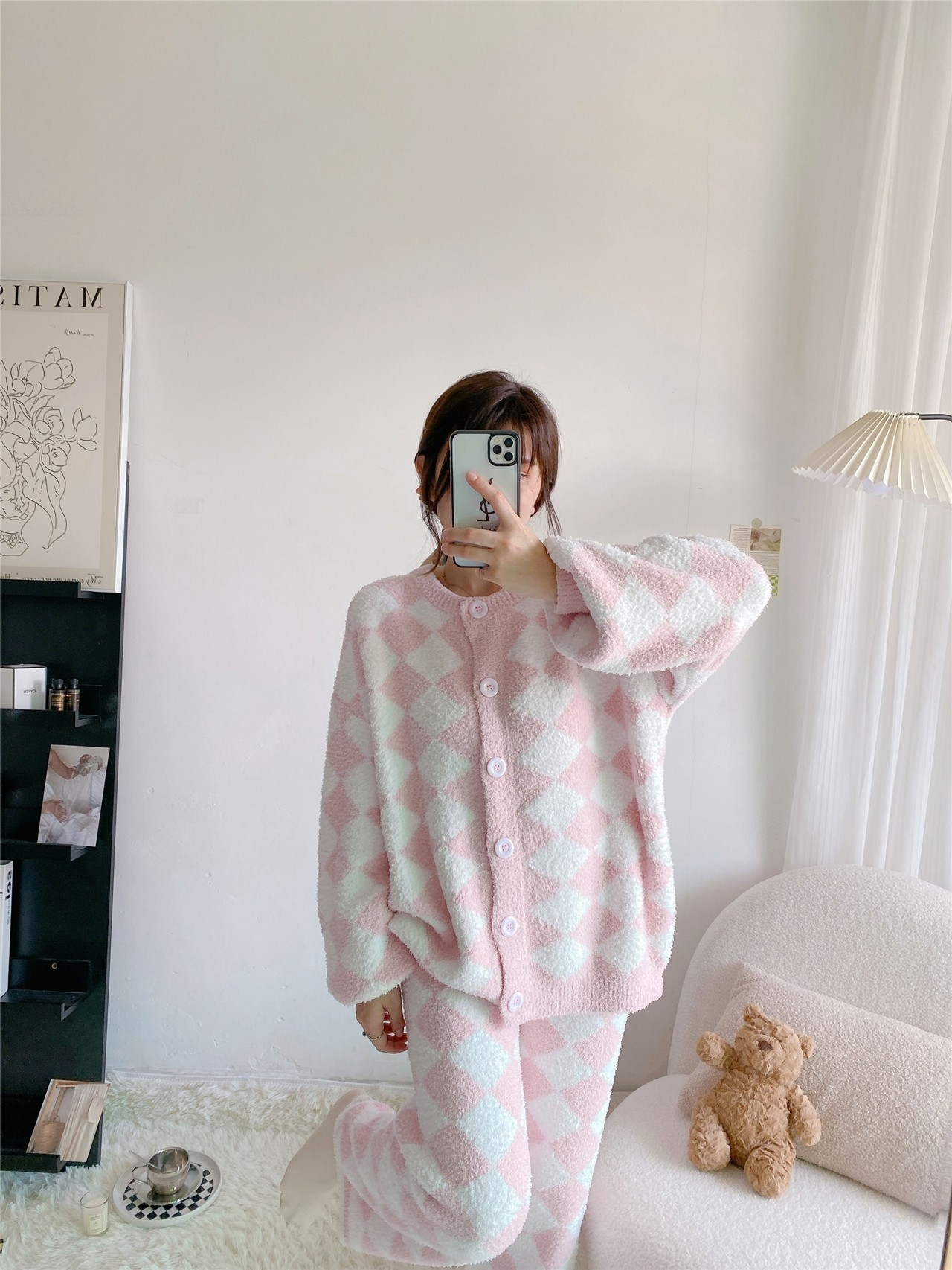 Cozy Chic Argyle Lounge Set – Pink Bliss Edition