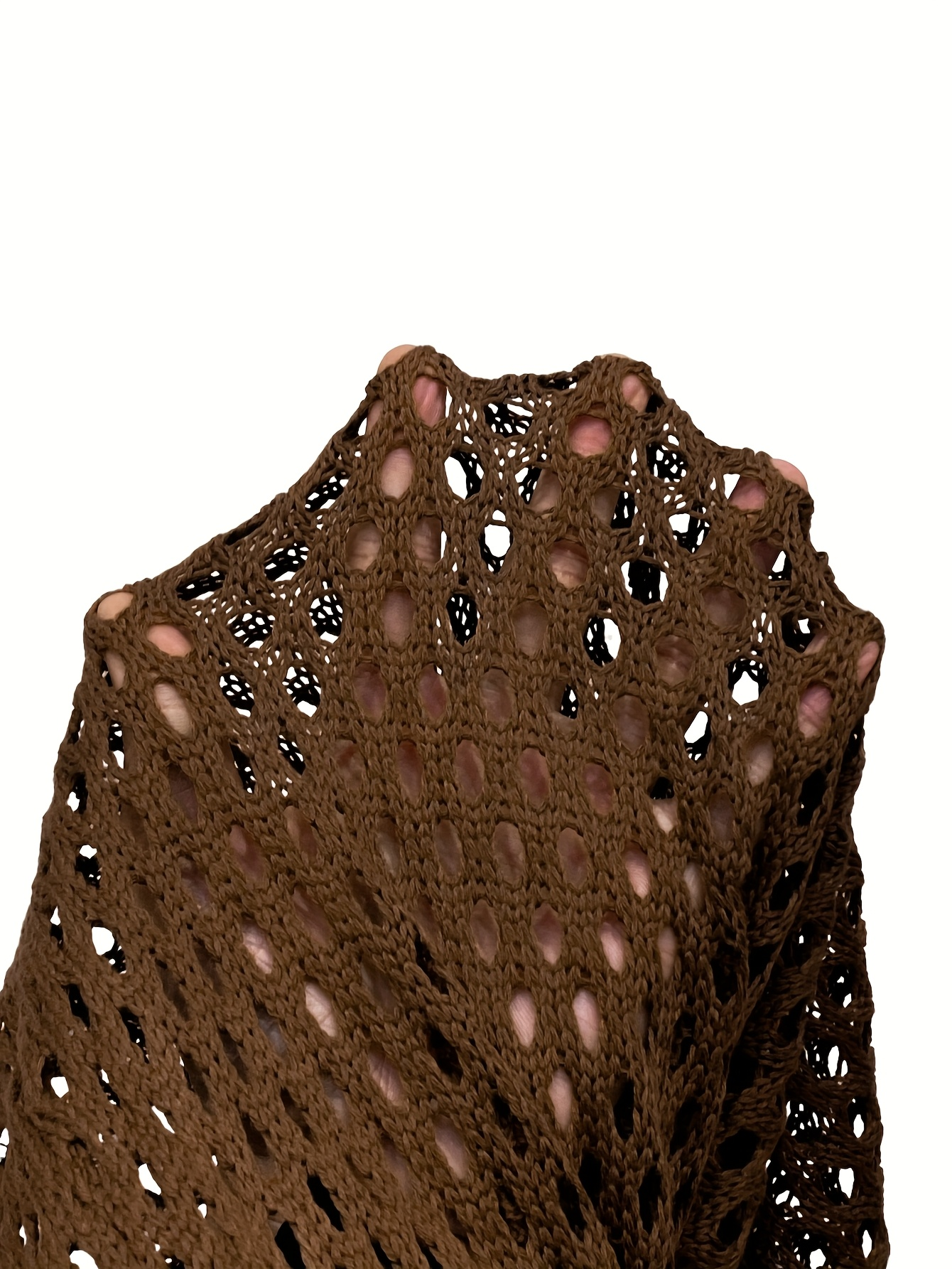 Brown Crochet Mesh Pants – Beach Cover-Up Trousers for Swimwear & Poolside Looks