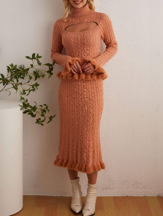 Cinnamon Chic Cutout Knit Set