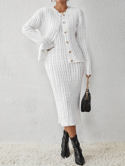 Snow Cable Knit Bodycon Dress