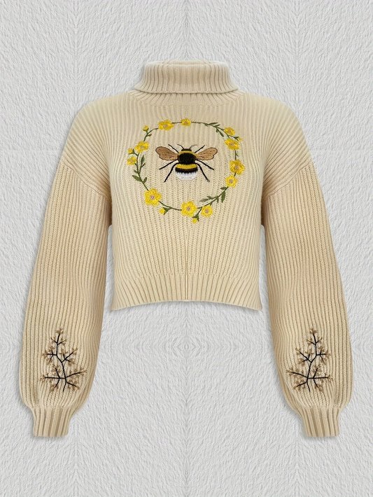 Honeybee Bloom Knit Turtleneck