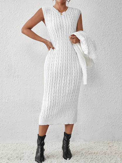 Snow Cable Knit Bodycon Dress