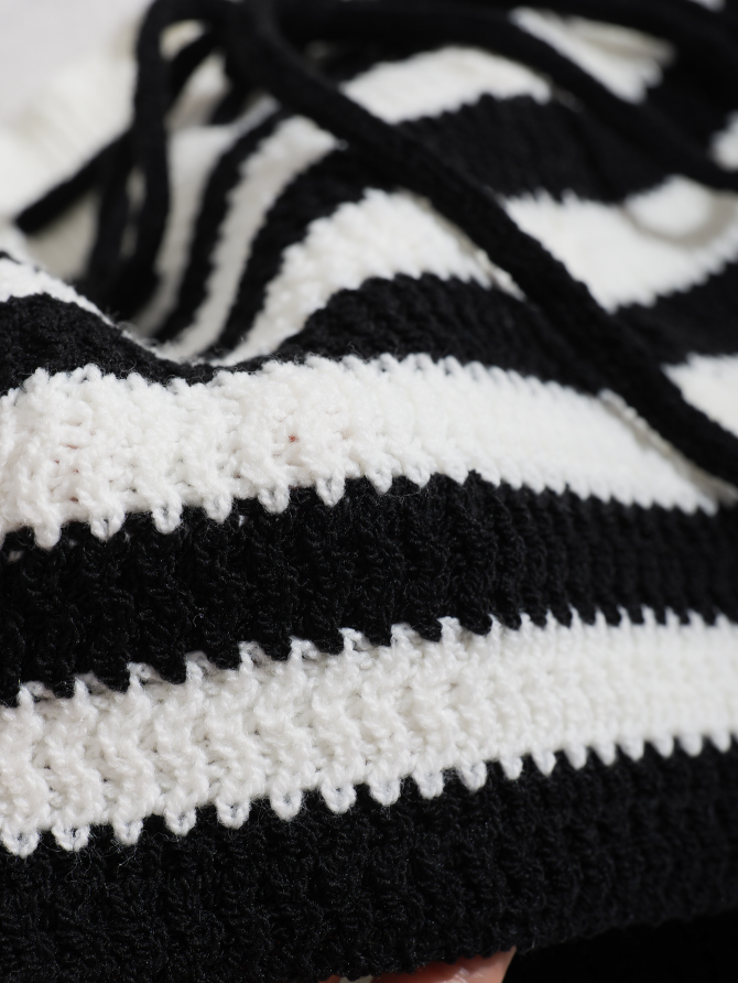 Monochrome Stripe Knit Shorts – Bold, Playful & Comfy