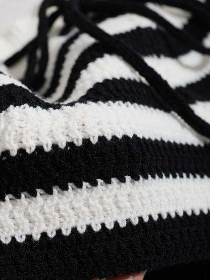 Monochrome Stripe Knit Shorts – Bold, Playful & Comfy