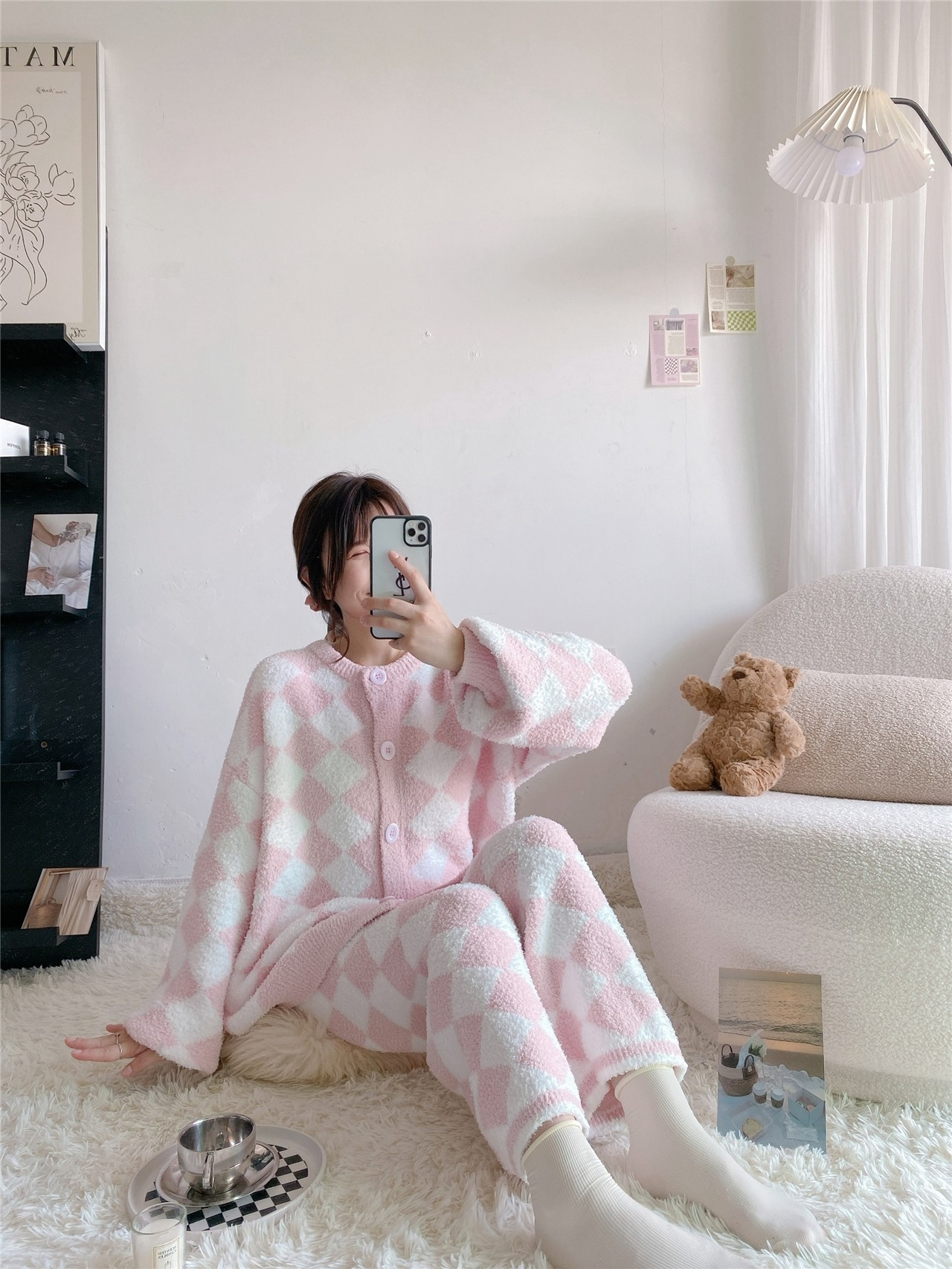 Cozy Chic Argyle Lounge Set – Pink Bliss Edition